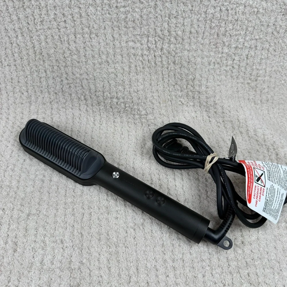 TYMO RING Hair Straightening Brush Ionic Ceramic Flat Iron Black Purple HC100